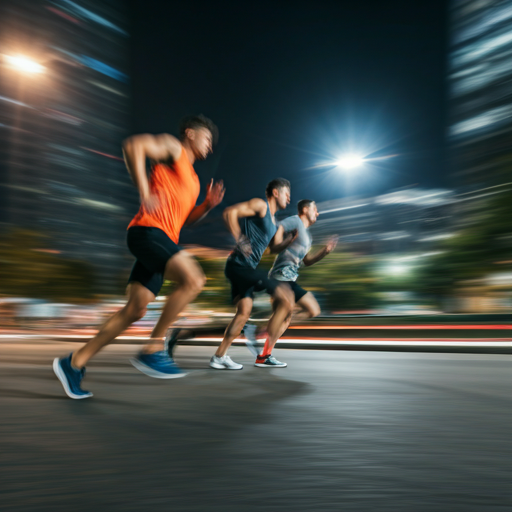 Athletes sprinting